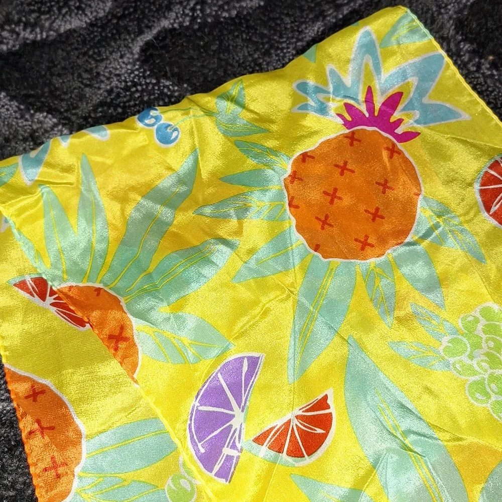 Vintage Liz Claiborne Silk Vibrant Fruit Scarf